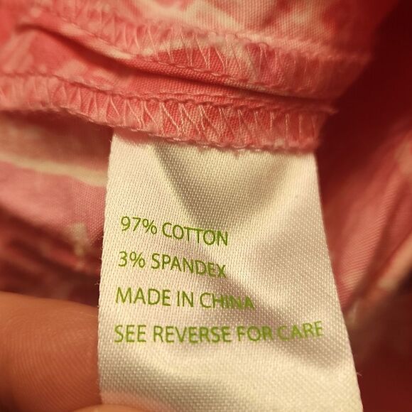 Lilly Pulitzer "Palm Beach Fit" Pink Tropical Print Cropped Pants Size 8 - Picture 12 of 12